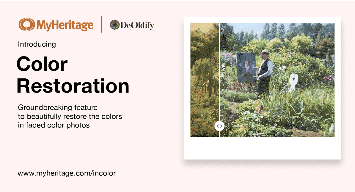 Restauração de cores em fotos com o MyHeritage In Color™