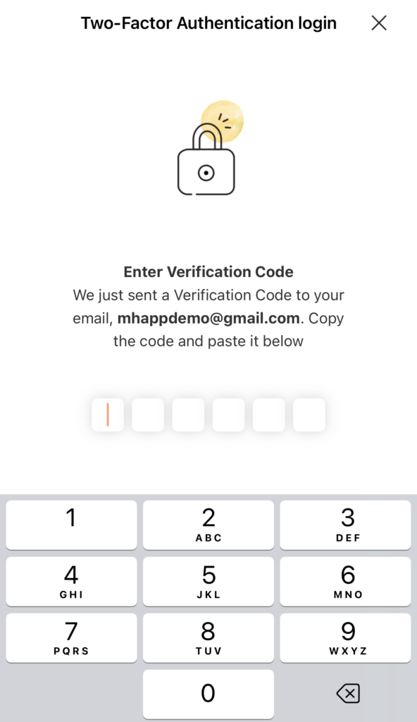 Entering the verification code to log in to your MyHeritage account